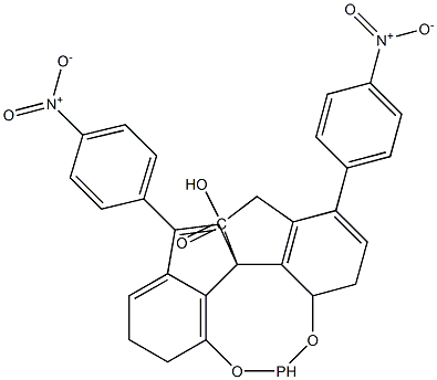 (11aＲ)-3,7-ビス(4-ニトロフェニル)-10,11,12,13-テトラヒドロ-5-ヒドロキシ-5-オキシド-ジインデノ[7,1-ｄｅ:1′,7′-ｆｇ][1,3,2]ジオキサホスホシン 化学構造式
