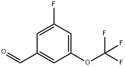 3-フルオロ-5-(トリフルオロメトキシ)ベンズアルデヒド 化学構造式