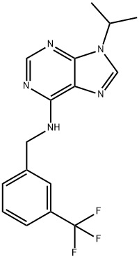 9H-Purin-6-aMine, 9-(1-Methylethyl)-N-[[3-(trifluoroMethyl)phenyl]Methyl]-,1353867-91-0,结构式