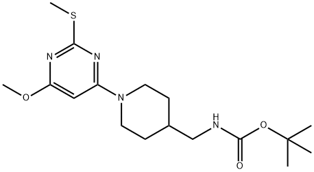 [1-(6-Methoxy-2-Methylsulfanyl-pyriMidin-4-yl)-piperidin-4-ylMethyl]-carbaMic acid tert-butyl ester|[1-(6-甲氧基-2-甲基硫基-嘧啶-4-基)-哌啶-4-基甲基]-氨基甲酸叔丁酯