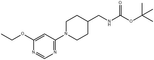 [1-(6-乙氧基-嘧啶-4-基)-哌啶-4-基甲基]-氨基甲酸叔丁酯,1353966-62-7,结构式