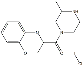 (2,3-二氢-苯并[1,4]二氧杂芑-2-基)-(3-甲基-哌嗪-1-基)-甲酮盐酸盐 结构式