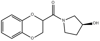 (2,3-Dihydro-benzo[1,4]dioxin-2-yl)-((S)-3-hydroxy-pyrrolidin-1-yl)-Methanone 化学構造式