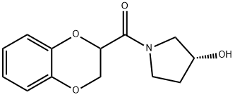 (2,3-Dihydro-benzo[1,4]dioxin-2-yl)-((R)-3-hydroxy-pyrrolidin-1-yl)-Methanone 化学構造式