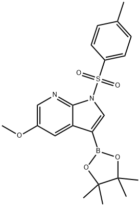 5-Methoxy-1-tosyl-7-azaindole-3-boronic acid pinacol ester, 1355221-17-8, 结构式