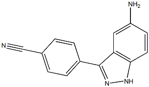 4-(5-amino-1H-indazol-3-yl)benzonitrile 化学構造式