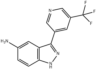 3-(5-(三氟甲基)吡啶-3-基)-1H-吲唑-5-胺, 1356088-08-8, 结构式