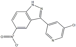 3-(5-chloropyridin-3-yl)-5-nitro-1H-indazole 化学構造式