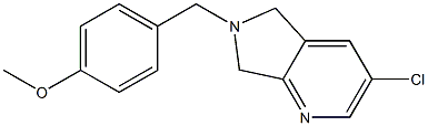 3-chloro-6-(4-Methoxybenzyl)-6,7-dihydro-5H-pyrrolo[3,4-b]pyridine 化学構造式