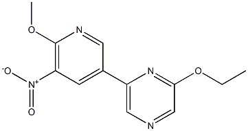 2-乙氧基-6-(6-甲氧基-5-硝基吡啶-3-基)吡嗪 结构式