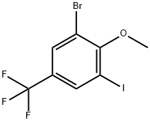 2-溴-6-碘-4-(三氟甲基)苯甲醚,1356114-55-0,结构式