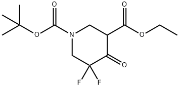5,5-ジフルオロ-4-オキソピペリジン-1,3-ニカルボン酸1-TERT-ブチル3-エチル 化学構造式