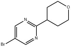 5-溴-2-(氧杂环己烷-4-基)嘧啶 结构式