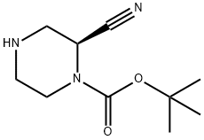 (2S)-2-氰基-1-哌嗪羧酸叔丁酯 结构式
