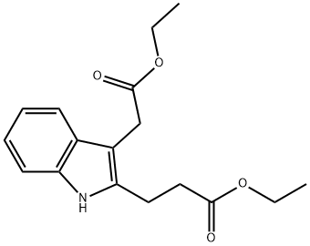ethyl 3-[3-(2-ethoxy-2-oxoethyl)-1H-indol-2-yl]propanoate Struktur