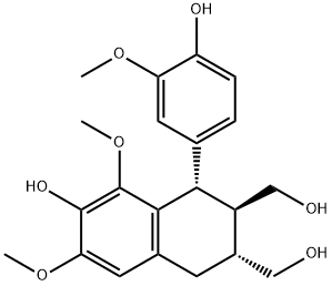 (1S,2R,3R)-1,2,3,4-Tetrahydro-7-hydroxy-1-(4-hydroxy-3-methoxyphenyl)-6,8-dimethoxy-2,3-naphthalenedimethanol Struktur