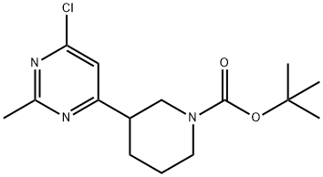 tert-butyl 3-(6-chloro-2-MethylpyriMidin-4-yl)piperidine-1-carboxylate Struktur