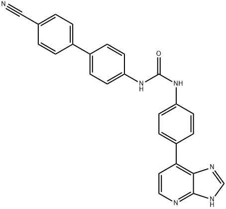 N-(4'-Cyano[1,1'-biphenyl]-4-yl)-N'-[4-(3H-iMidazo[4,5-b]pyridin-7-yl)phenyl] Urea 化学構造式