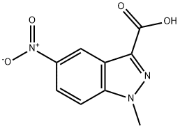 1-甲基-5-硝基-1H-吲唑-3-羧酸, 1363382-25-5, 结构式