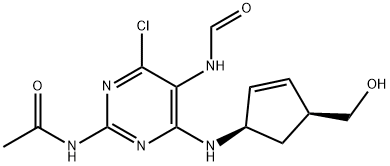 (1R-4S)-N-[4-Chloro-5-(forMylaMino)-6-[[4-(hydroxyMethyl)-2-cyclopenten-1-yl]
aMino]-2-pyriMidinyl]acetaMide|(1R-4S)-N-[4-Chloro-5-(forMylaMino)-6-[[4-(hydroxyMethyl)-2-cyclopenten-1-yl]
aMino]-2-pyriMidinyl]acetaMide