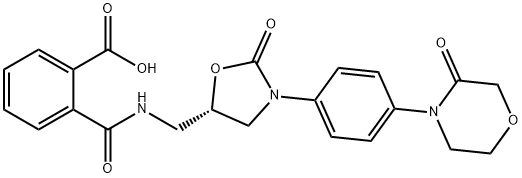 Benzoic acid, 2-[[[[(5S)-2-oxo-3-[4-(3-oxo-4-Morpholinyl)phenyl]-5-oxazolidinyl]Methyl]aMino]carbonyl]- 化学構造式
