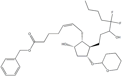 (Z)-7-[(1R,2R,3R,5S)-2-(4,4-二氟-3-羟辛基)-5-羟基-3-[(四氢-2H-吡喃-2-基)氧基]环戊基]-5-庚酸苄酯 结构式