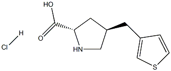 (2S,4R)-4-(thiophen-3-ylMethyl)pyrrolidine-2-carboxylic acid hydrochloride Struktur