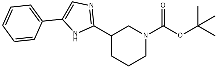 1-Piperidinecarboxylic acid, 3-(5-phenyl-1H-iMidazol-2-yl)-, 1,1-diMethylethyl ester,1375065-75-0,结构式