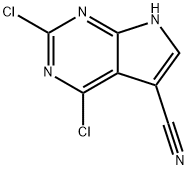 2,4-dichloro-7H-Pyrrolo[2,3-d]pyriMidine-5-carbonitrile 化学構造式