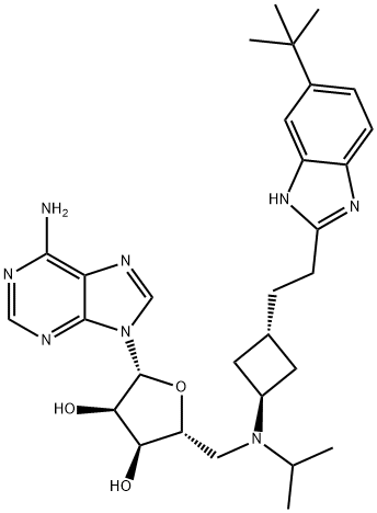 (2R,3R,4S,5R)-2-(6-aMino-9H-purin-9-yl)-5-((((1r,3S)-3-(2-(5-(tert-butyl)-1H-benzo[d]iMidazol-2-yl)ethyl)cyclobutyl)(isopropyl)aMino)Methyl)tetrahydrofuran-3,4-diol|EPZ 5676