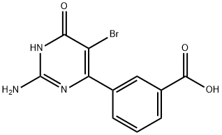 3-(2-Amino-5-bromo-1,6-dihydro-6-oxo-4-pyrimidinyl)benzoic acid Structure