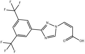 (Z)-3-(3-(3,5-bis(trifluoroMethyl)phenyl)-1H-1,2,4-triazol-1-yl)acrylic acid Struktur