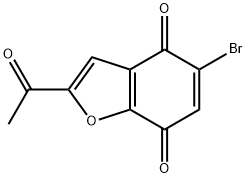 2-アセチル-5-ブロモ-ベンゾフラン-4,7-ジオン 化学構造式
