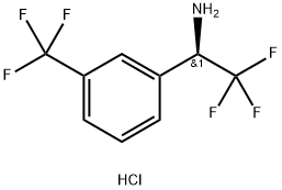 (1R)-2,2,2-TRIFLUORO-1-[3-(TRIFLUOROMETHYL)PHENYL]ETHYLAMINE HCl 化学構造式