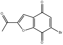 2-アセチル-6-ブロモ-ベンゾフラン-4,7-ジオン 化学構造式