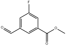 3-フルオロ-5-ホルミル安息香酸メチル 化学構造式