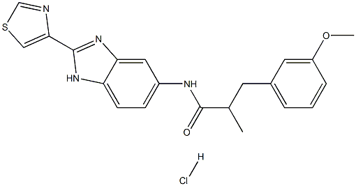 3-(3-Methoxyphenyl)-2-Methyl-N-(2-(thiazol-4-yl)-1H-benzo[d]iMidazol-5-yl)propanaMide hydrochloride Struktur