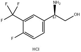 (R)-2-aMino-2-(4-fluoro-3-(trifluoroMethyl)phenyl)ethanol hydrochloride 化学構造式