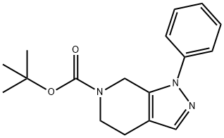 tert-Butyl 1-phenyl-4,5-dihydro-1H-pyrazolo[3,4-c]pyridine-6(7H)-carboxylate 化学構造式