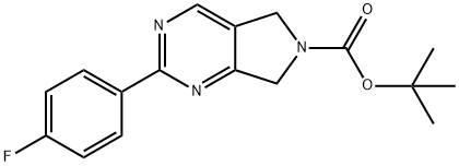 tert-Butyl 2-(4-fluorophenyl)-5H-pyrrolo[3,4-d]pyriMidine-6(7H)-carboxylate 化学構造式