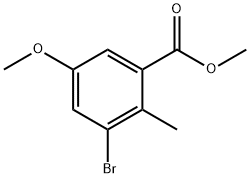 3-溴-5-甲氧基-2-甲基苯甲酸甲酯 结构式