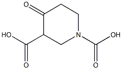 4-Oxo-1,3-piperidinedicarboxylic acid 化学構造式