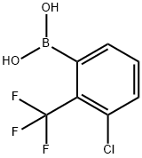 3-クロロ-2-(トリフルオロメチル)フェニルボロン酸 化学構造式
