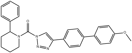 Methanone, [4-(4'-Methoxy[1,1'-biphenyl]-4-yl)-1H-1,2,3-triazol-1-yl](2-phenyl-1-piperidinyl)- Structure