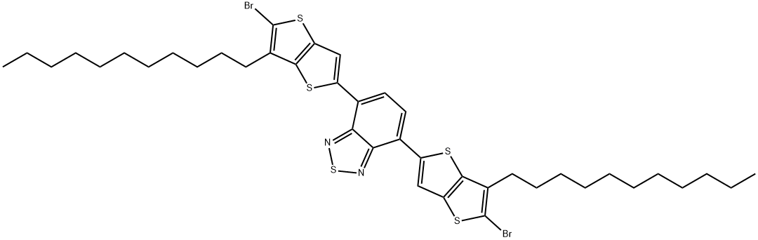 4,7-双(5-溴-6-十一烷基噻吩并[3,2-B]噻吩-2-基)苯并[C][1,2,5]噻二唑,1402854-74-3,结构式
