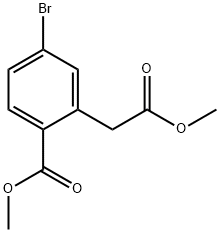 4-溴-2-(2-甲氧基-2-氧代乙基)苯甲酸甲酯 结构式
