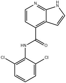 N-(2,6-二氯苯基)-1H-吡咯并[2,3-B]吡啶-4-甲酰胺, 1403667-44-6, 结构式