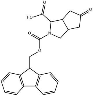2-FMoc-5-oxo-octahydro-cyclopenta[c]pyrrole-1-carboxylic acid 化学構造式