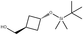 TRANS-3-[[(1,1-ジメチルエチル)ジメチルシリル]オキシ]シクロブタンメタノール 化学構造式