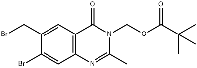 Propanoic acid, 2,2-diMethyl-, [7-broMo-6-(broMoMethyl)-2-Methyl-4-oxo-3(4H)-quinazolinyl]Methyl ester Structure